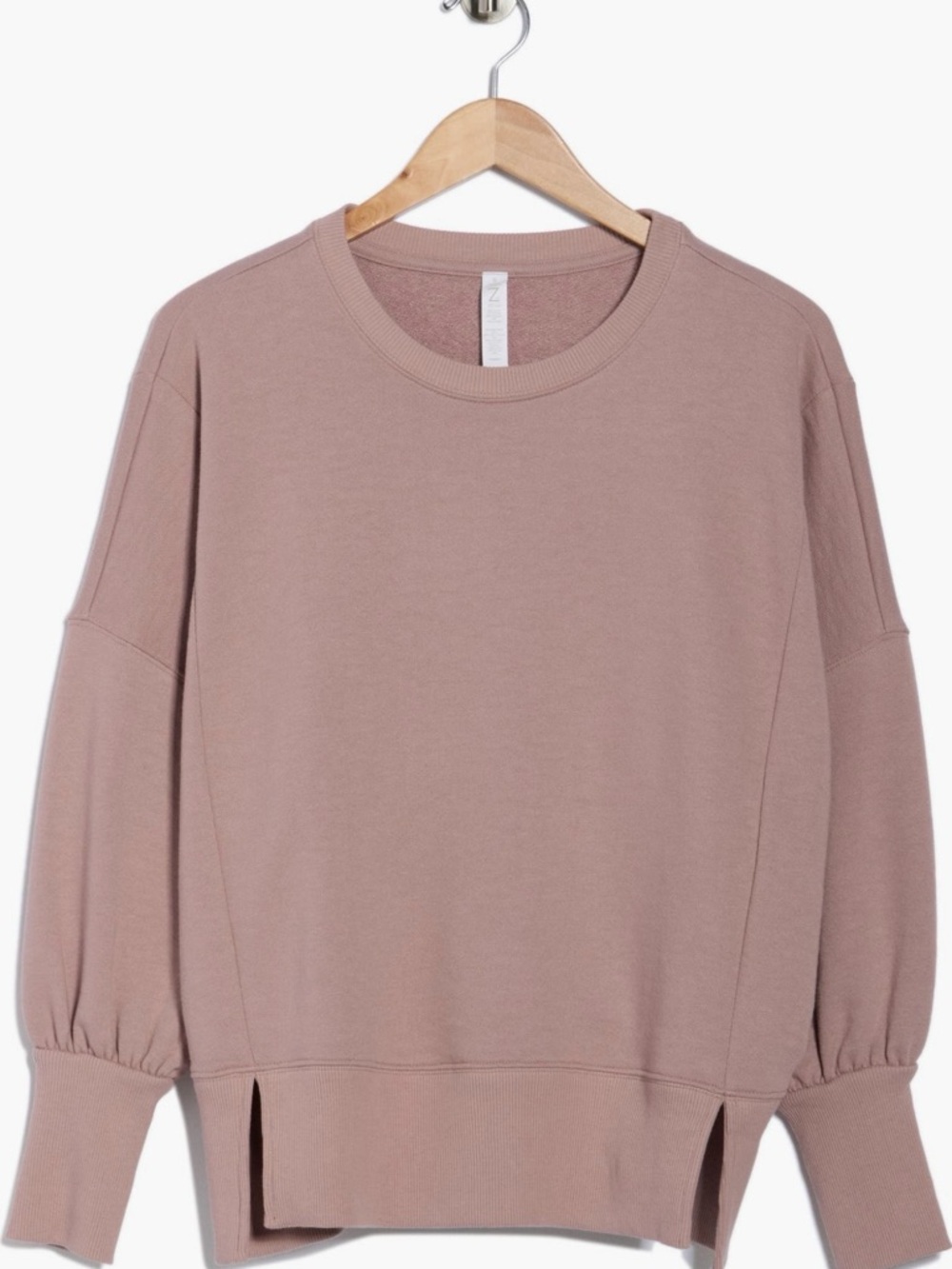 Z by Zella Women’s Mauve Crewneck Balloon-Sleeve Sweatshirt